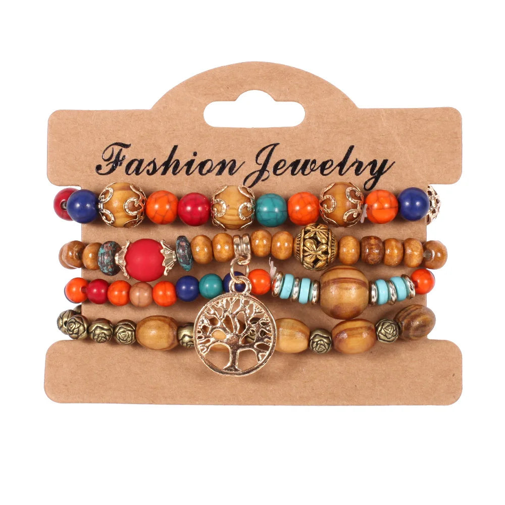 Bohemian Beaded Bracelet Set — Colorful Stackable