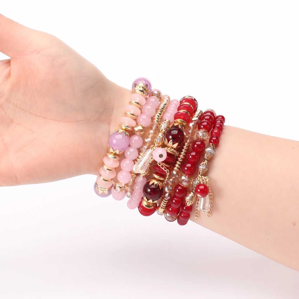 Bohemian Stackable Bead Bracelets — Charm Pendant