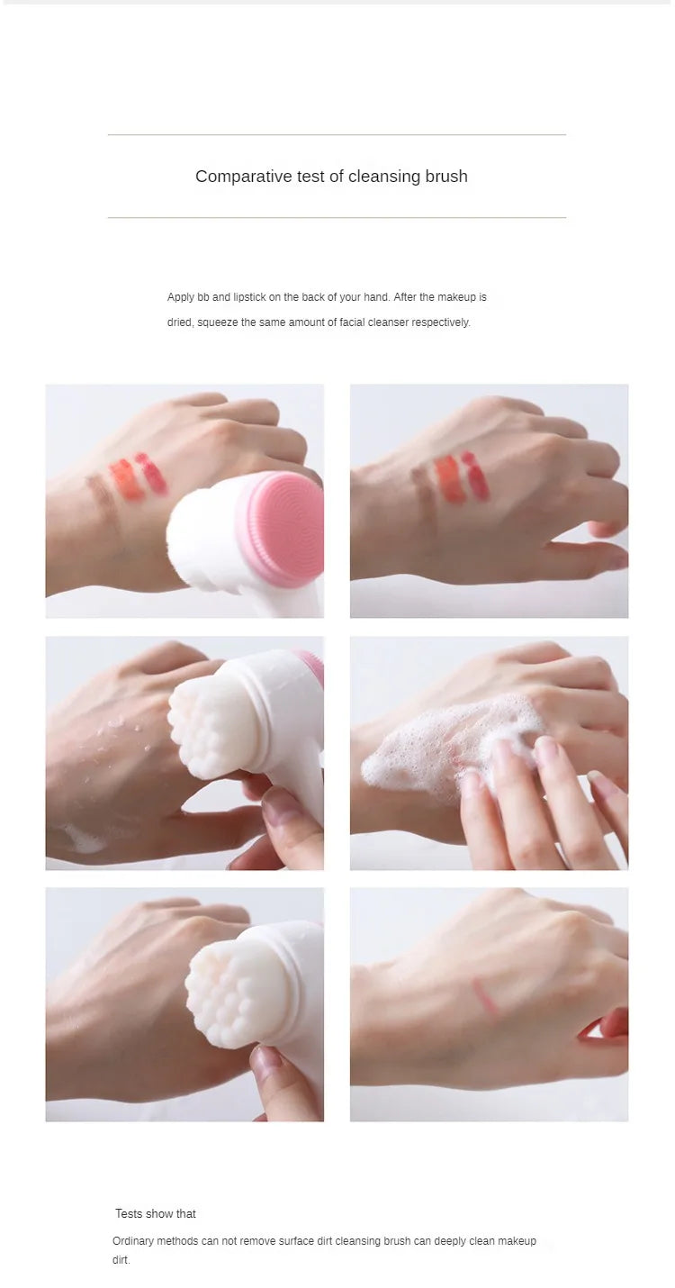 Silicone Facial Cleansing Brush – Double-Sided Exfoliator & Blackhead Remover