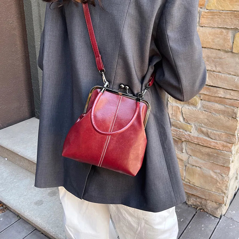 Women's Vintage Shell Handbag – PU Leather Crossbody & Shoulder Bag
