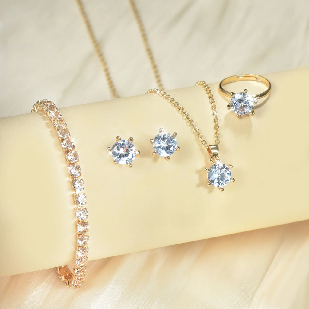 5-Piece Crystal Zirconia Jewelry Set