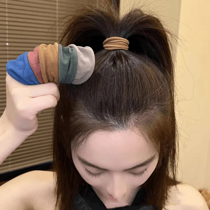 4-Piece Hair Band Set — Thick Ponytail Holder Scrunchies