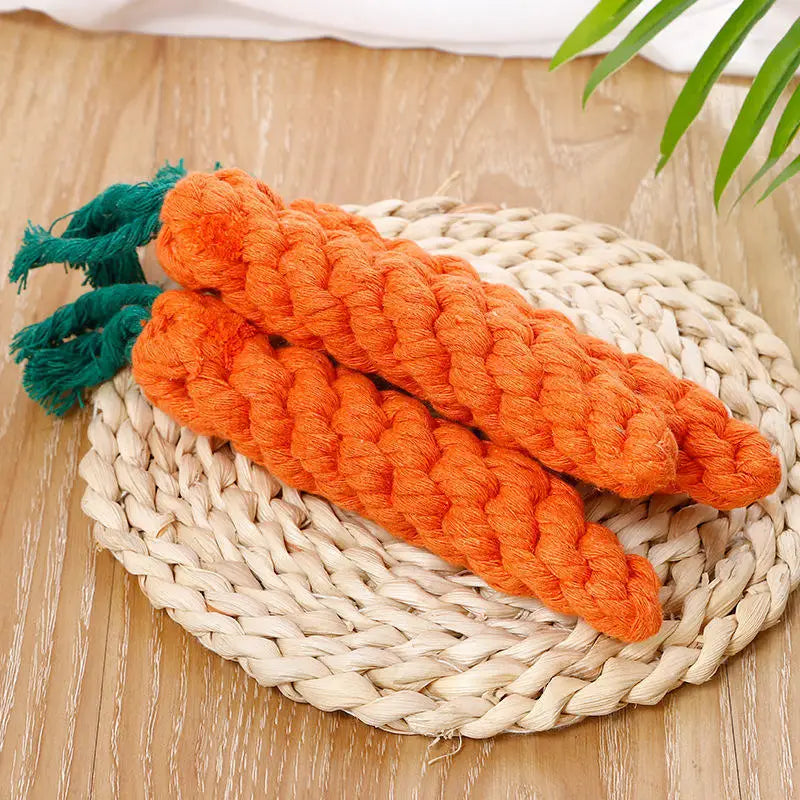 Carrot Cotton Rope Knot Toy – Chew Toy for Dogs & Cats