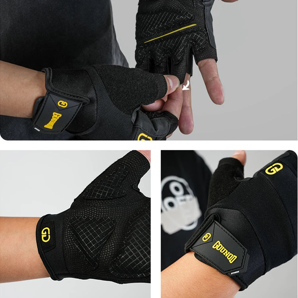 Full Palm Protection Workout Gloves – Fingerless, Anti-Slip, Unisex S-XL