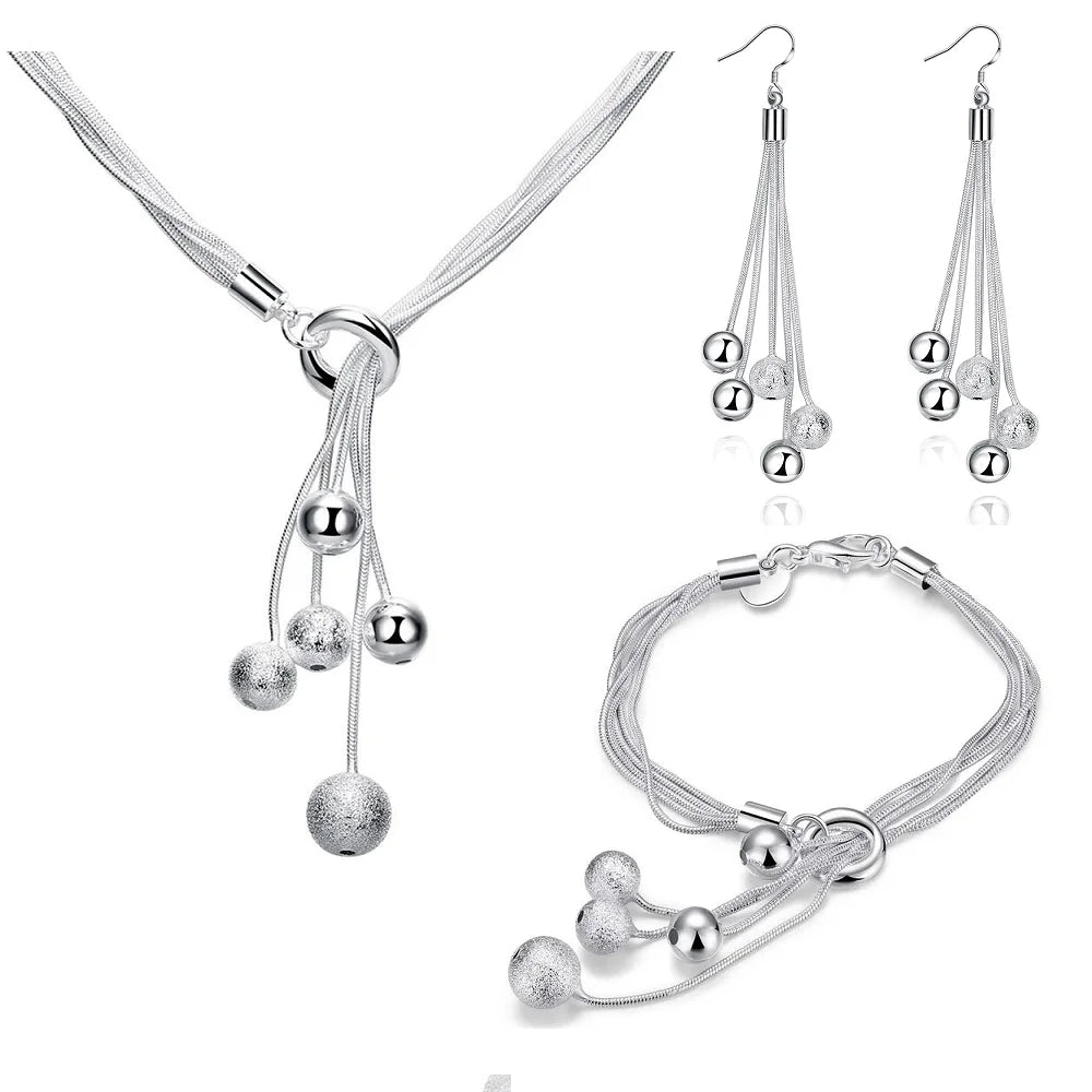 Sterling Silver Tassel Jewelry Set