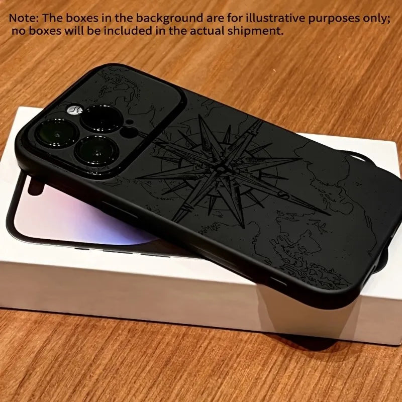 Compass Pattern Phone Case – Shockproof Soft Cover