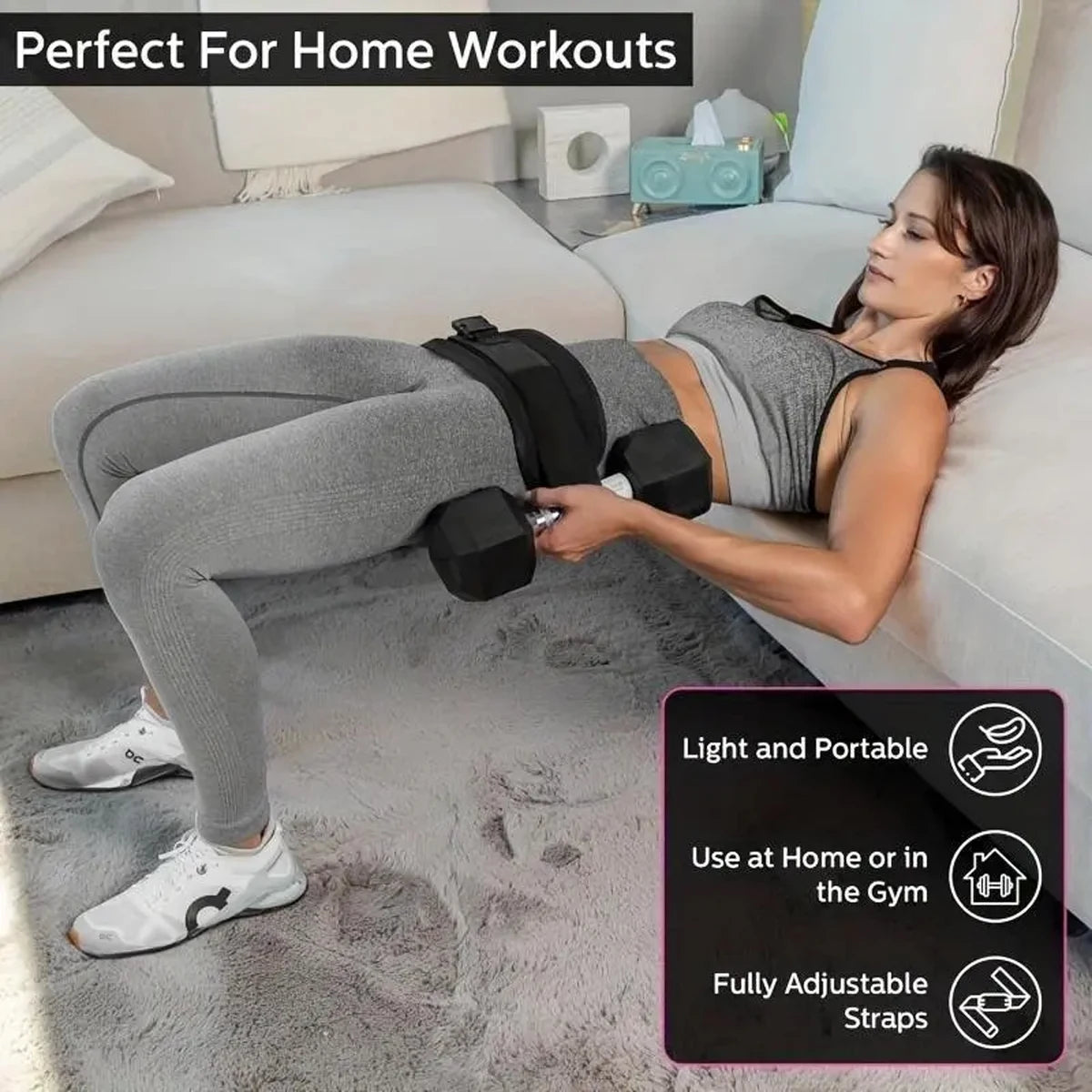 Adjustable Hip Bridge Belt for Glute Training