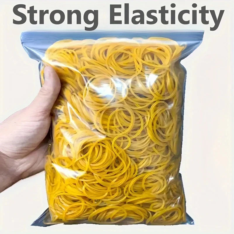 Yellow Rubber Bands – High-Elastic Natural Rubber, 38mm Diameter, Set of 100 / 300 / 666 Pieces