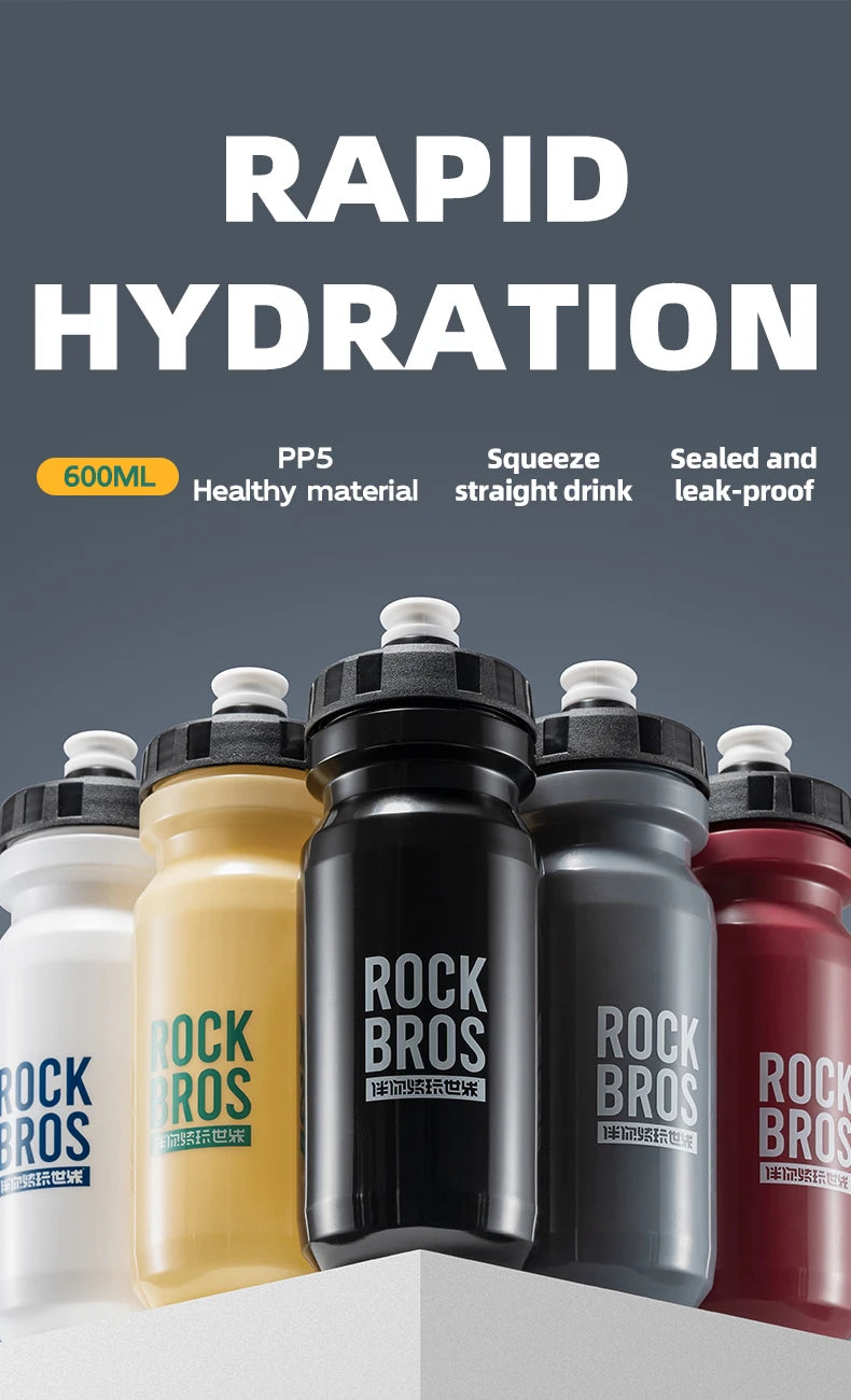 ROCKBROS 600ml Cycling Water Bottle – Squeeze Sports Cup for Bike, Camping & Hiking