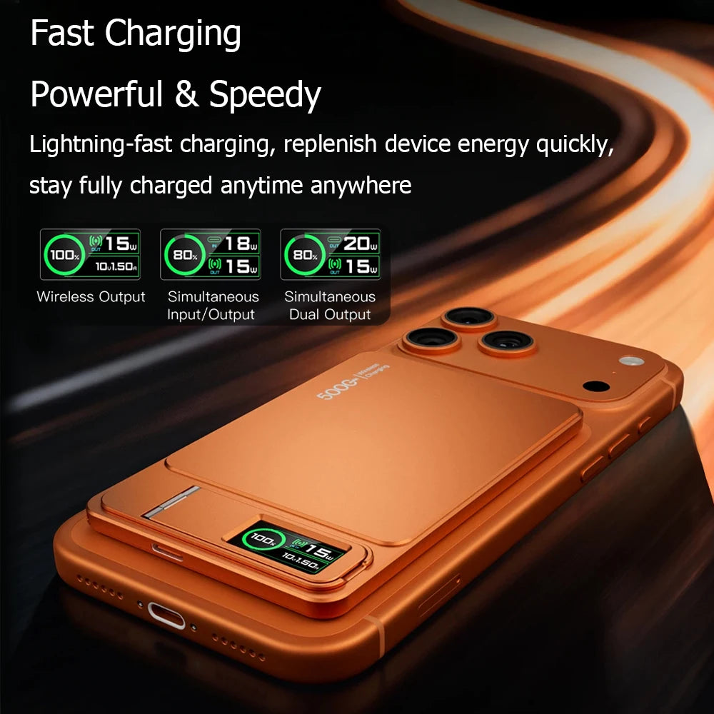 Magnetic Wireless Power Bank – MagSafe, 15W, 5000/10000mAh, PD 20W, Metal, for iPhone & Apple Watch
