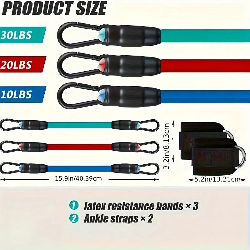 Ankle Strap Resistance Bands – Hip & Glute Workout Set for Gym & Home, Men & Women