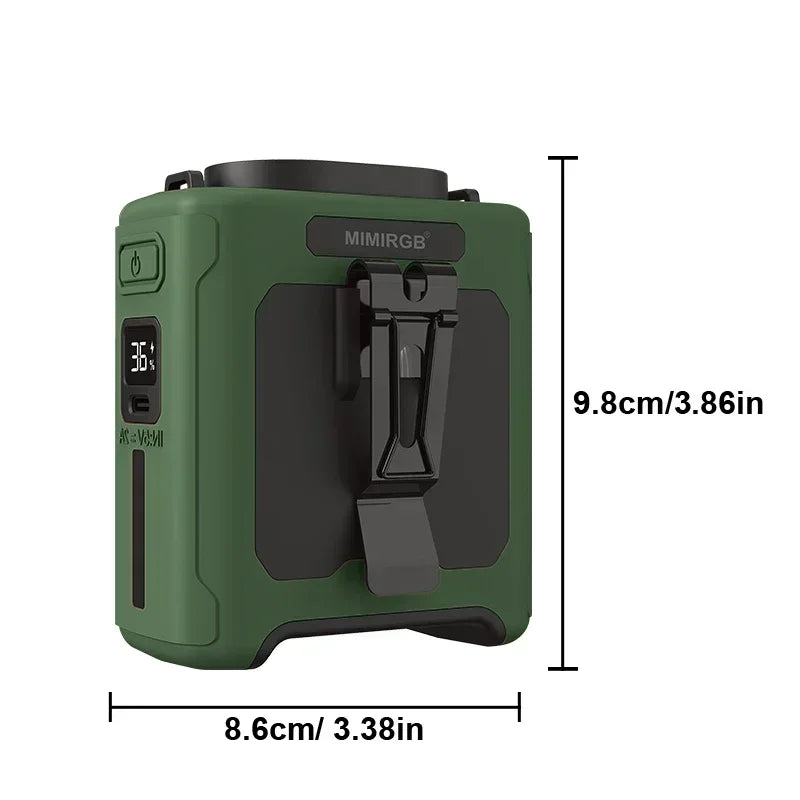 Portable Waist & Neck Fan 3-in-1 – 10000mAh Power Bank, LED Light, 5 Speeds