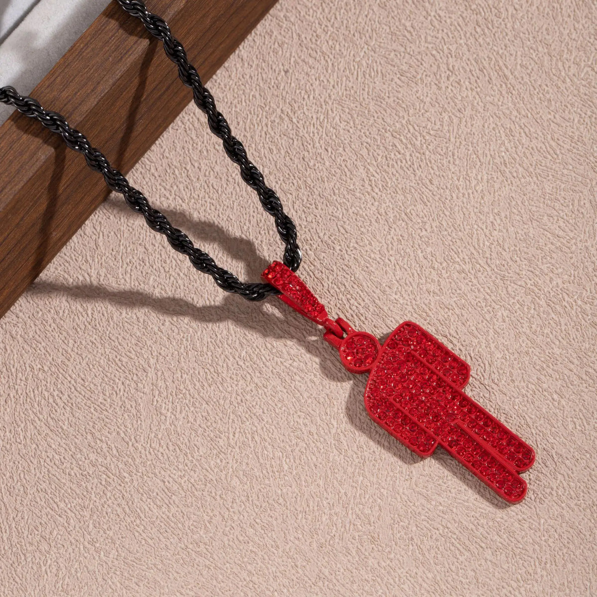 Rhinestone Lock Pendant Necklace