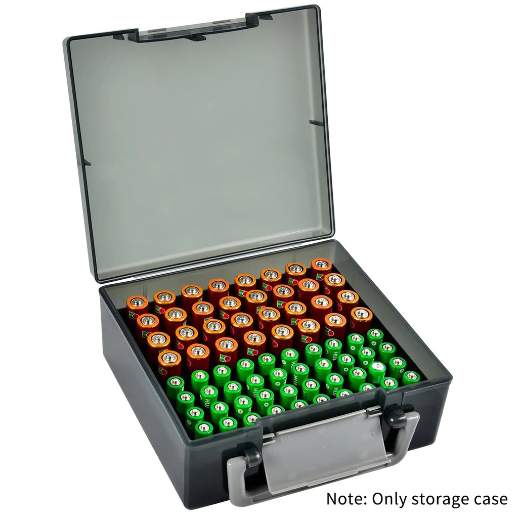 72-Slot Battery Organizer Case – Holds AA & AAA Batteries