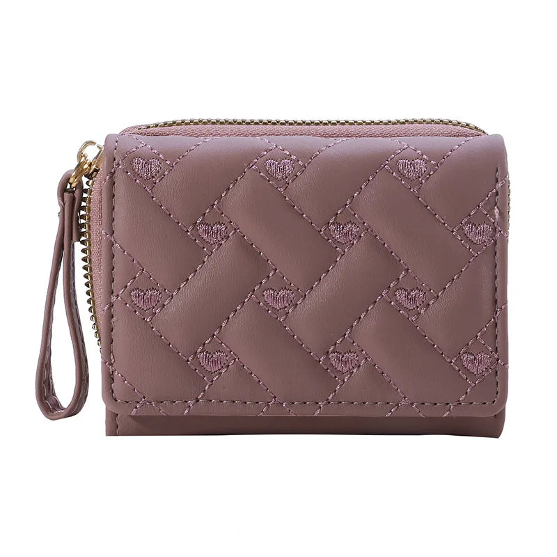 Women's Mini Zip Wallet – 8 Card Slots, Coin Purse & Photo Slot | 8 Colors