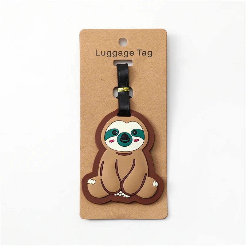 Creative Corgi & Cat Luggage Tag – Silicone Travel ID Tag with Anti-Loss Design