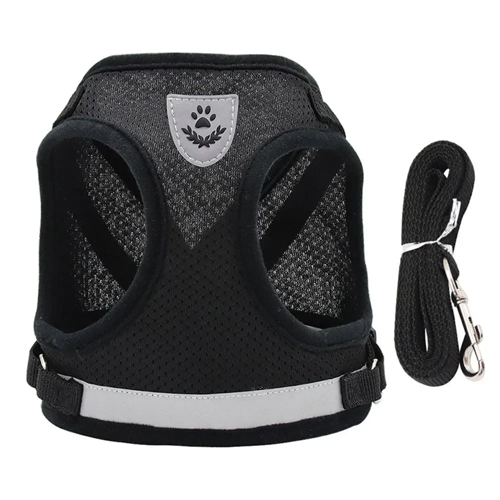 Cat Harness & Leash Set – Adjustable Reflective Escape-Proof Mesh Vest