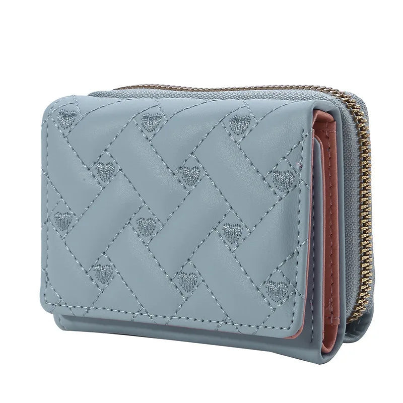 Women's Mini Zip Wallet – 8 Card Slots, Coin Purse & Photo Slot | 8 Colors