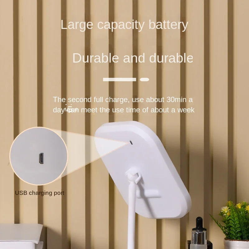 LED Vanity Mirror with 3-Color Lighting – Desktop Makeup Mirror for Bedroom