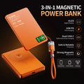 3-in-1 Magnetic Power Bank – Qi2.1, 15W Wireless, LCD Screen, 5000/10000mAh, for iPhone & Apple Watch