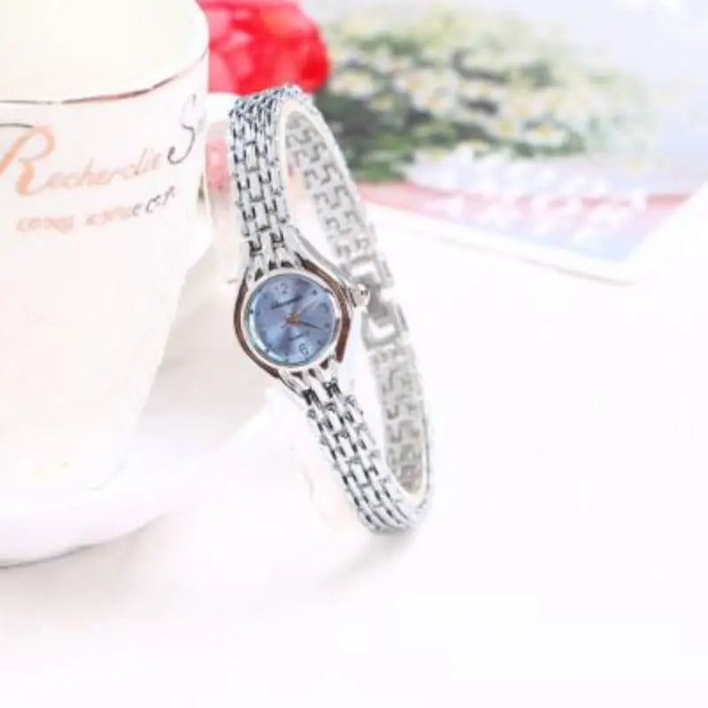 Women's Gold Bracelet Watch – Small Dial Elegant Quartz Wristwatch