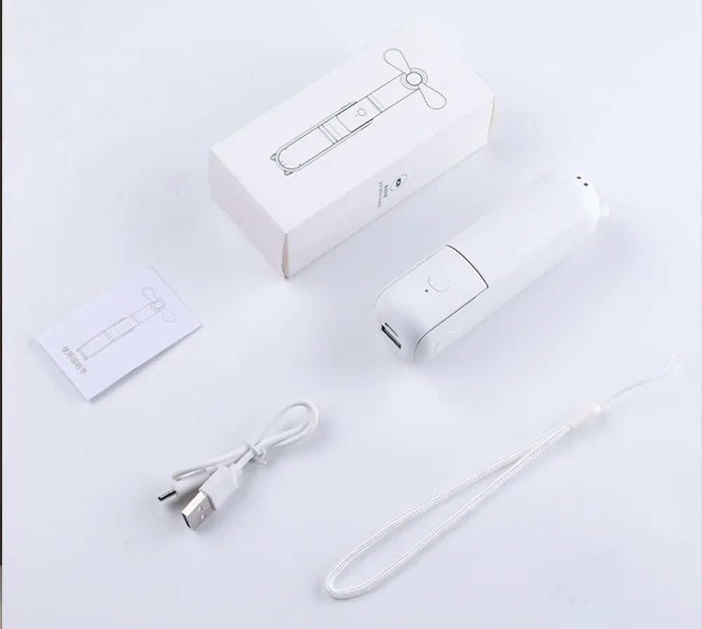 Raugee Pocket Fan with Power Bank – Foldable Mini Handheld Fan, 2000mAh, 48H Battery, Ultra-Quiet 20dB