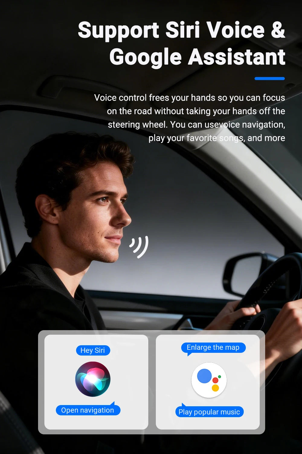 2-in-1 Wireless CarPlay & Android Auto Adapter – 5GHz WiFi, USB-C/USB