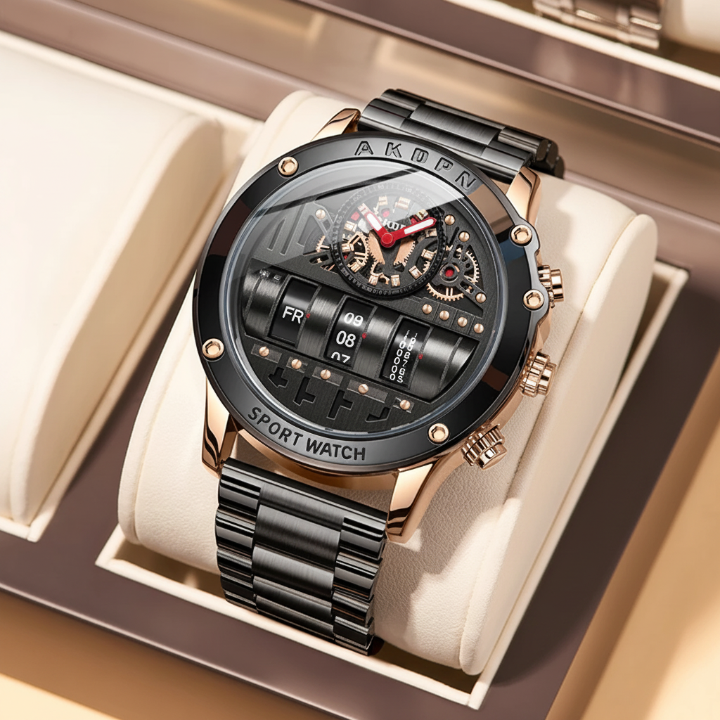 AKDPN Black Rose Gold Watch