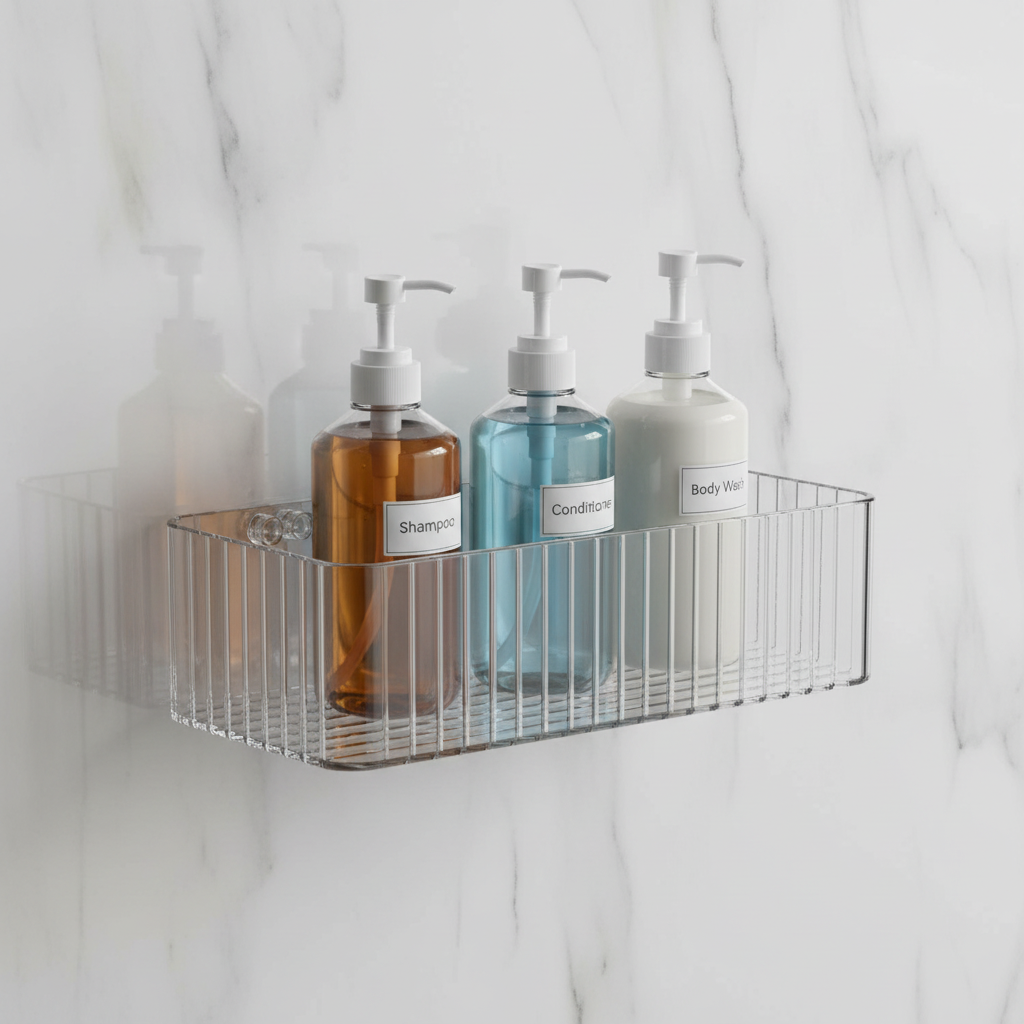 Shelf transparent shower
